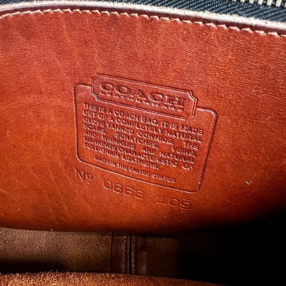 VINTAGE COACH Ranch Bag #9852 Mahogany Leather Made in USA Pre-1994 - Picture 14 of 16
